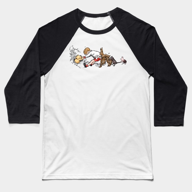 Classic Stuck Winnie the Pooh Baseball T-Shirt by Boyanton Designs